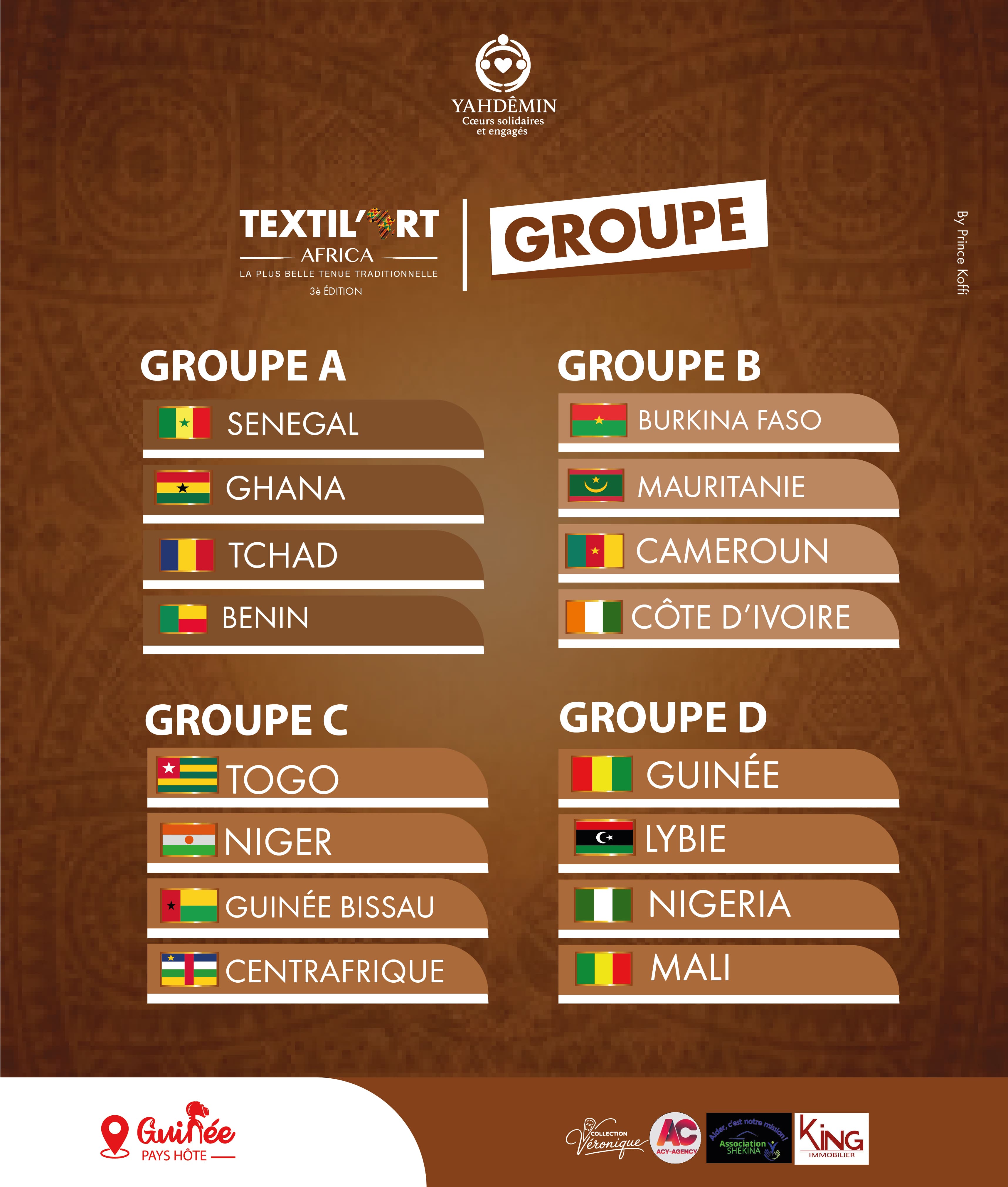 Les 4 groupes du concours Textil'Art Africa